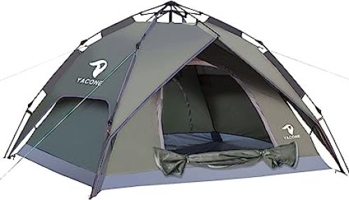 YACONE テント ワンタッチテント 3～4人用 2WAY テント 二重層 設営 